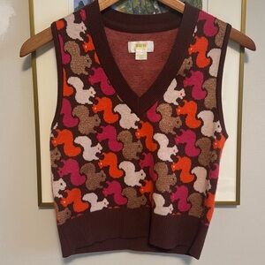 NWOT Anthropologie Maeve Squirrel Sweater Vest